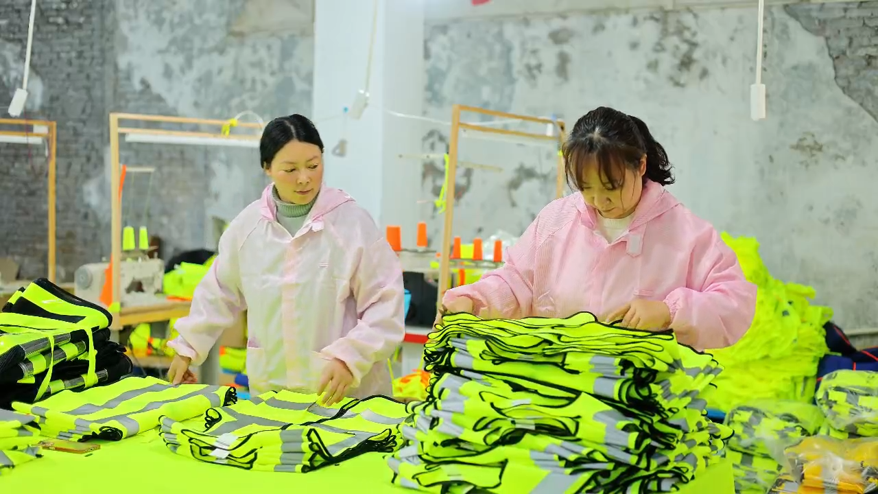 production line for 2.6 million High Visibility reflective vests